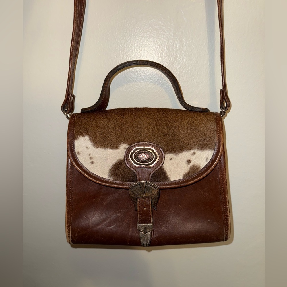 Vintage western belt buckle leather purse